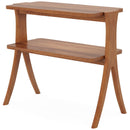 Narrow 2 Tier Side Slim Accent Table For Living Bedroom Or Entryway, Space Saving Furniture With Storage Shelf - Walnut by HouseOfZazla
