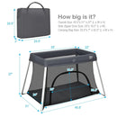Lightweight Foldable Baby Playpen w/ Carry Bag-Dark Gray by LJGDeals