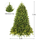 7.5 Feet Artificial Fir Christmas Tree with LED Lights and 1968 Branch Tips by LJGDeals