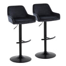 Daniella - Contemporary Adjustable Barstool With Swivel With Rounded T Footrest (Set of 2) by HouseOfZazla