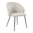 Velvet Upholstery Side Chairs 2 Piece Set With Metal Legs Modern Home Furniture - Beige
