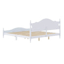 King Bed Frame with Headboard, Retro Style Wooden Platform Bed by HouseOfZazla