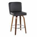 Henry - Contemporary Fixed Height Counter Stool With Swivel With Round Footrest (Set of 2) by HouseOfZazla