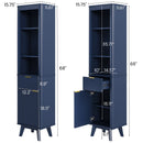 Tall Bathroom Storage Cabinet With Adjustable Shelves And 1 Drawer & Door