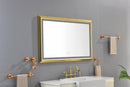 48 in. W x 30 in. H Oversized Rectangular Gold Framed LED Mirror Anti-Fog Dimmable Wall Mount Bathroom Vanity Mirror Wall Mirror Kit For Gym And Dance Studio