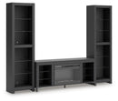 Cayberry - 3-Piece Entertainment Center With Electric Fireplace - Black by Unique Piece Furniture