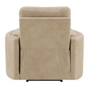 Elison - Motion Glider Recliner With Swivel - Dark Beige Polish Microfiber by Unique Piece Furniture