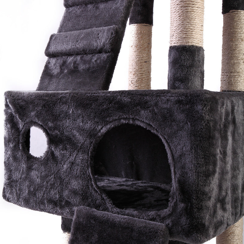 67" Multi-Level Cat Tree Tower, Kitten Condo House with Scratching Posts, Kitty Play Activity Center, Gray