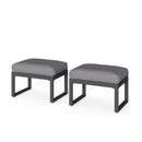 Patio All-Weather Ottomans With Thick Cushions (Set of 2) by HouseOfZazla
