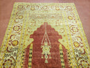 4' 5" X 7' Antique HandmadeTurkish Prayer Melas Oushak Wool Rug Mehrab Nice