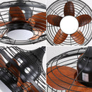 Outdoor Ceiling Fan With DC Motor And LED Light, Blades, Reversible For Patios - Black