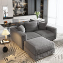 Deep Seat Convertible Sofa With Soft Pillows And Ottomans by HouseOfZazla