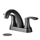 Two Handle 4 Inch Centerset Bathroom Sink Faucet with Pop-Up Drain, Matte by HouseOfZazla