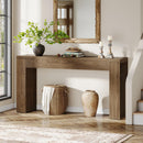 Console Table With Vertical Slat Legs For Entryway - Rustic Brown by HouseOfZazla