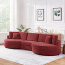 Modern 3 Seater Upholstered Sofa With Curved Design by HouseOfZazla