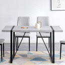 5-piece Dining Table Chairs Set, Rectangular Dining Room Table Set for 4, Modern Dining Table and faux leather Chairs for Kitchen Dining Room, Small Space, GRAY