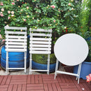 3 Piece Patio Bistro Set Of Foldable Round Table And Chairs by Unique Piece Furniture