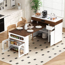 Extendable Dining Table With Folding Top, Rolling Kitchen Island With Drawers And Power Outlet by HouseOfZazla