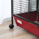 41"L Small Animal Cage Rabbit Hutch Ferret Pet Play House with Feeder, Rolling Wheels, Platform, Ramp