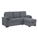 Rebecca - Sofa With Pull Out Bed, Storage Chaise, USB And Cup Holders - Dark Gray by HouseOfZazla