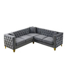 L-Shaped Corner Sofa, 5 Seater Sectional With Tufted Design by HouseOfZazla