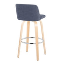 Toriano - Contemporary Fixed Height Barstool & Swivel With Round Footrest (Set of 2) by HouseOfZazla