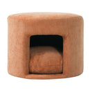 Orange Pet Friendly Ottoman with Removable Pet Cushion and Hidden Pet Nook by HouseOfZazla