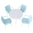 4 Modern Stackable Plastic Armchair Matched With Round Table by HouseOfZazla