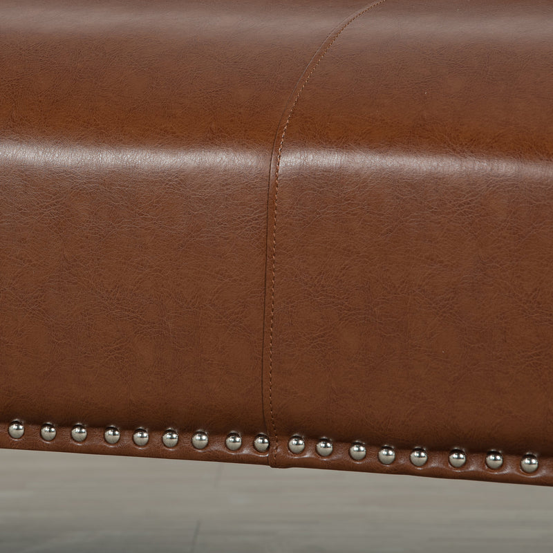 78.74" Wooden Decorated Arm 3 Seater Sofa