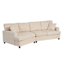 3 Seat Streamlined Sofa with Removable Back and Seat Cushions and 2 pillows, for Living Room, Office, Apartment