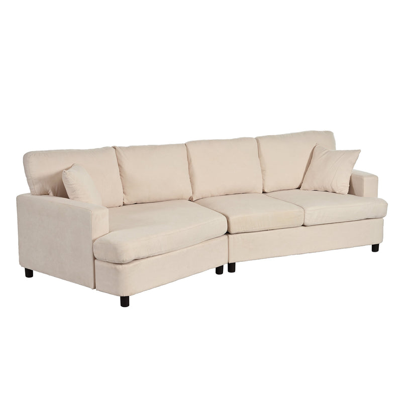 3 Seat Streamlined Sofa with Removable Back and Seat Cushions and 2 pillows, for Living Room, Office, Apartment