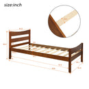 Twin Size Platform Bed With Headboard And Wooden Slat Support by HouseOfZazla