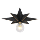 16 inch Flush Mount Ceiling Light, Industrial Black Metal Star Ceiling Lights