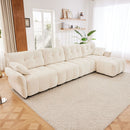 Sofa Set With Ottoman And Pillows, Textured, High Resilience Cushions by HouseOfZazla