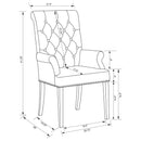 Vaughn - Upholstered Dining Chair With Tapered Legs And Nailhead Trim - Beige