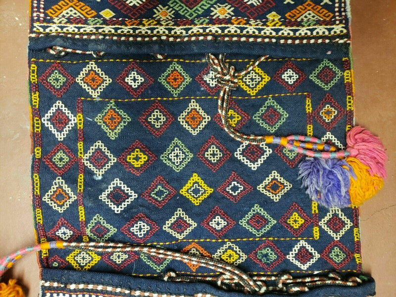 2' X 4' Handmade Turkish Tribal Kilim Wool Rug Double Saddle Bag Khorjin Nice