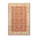 3'10" x 5'10" Hand Knotted Wool Reversible Panel Area Rug Brown