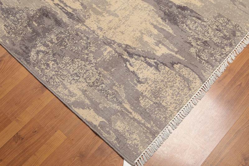 6' x 9' Hand Knotted Designer Grunge/Distress Look Wool Area rug Beige