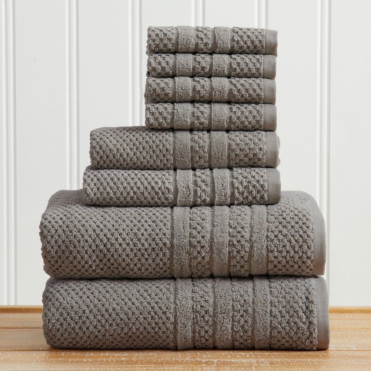 100% Cotton Checkered Jacquard Bath Towel Set - Giuliana Collection, photo 50 of 52
