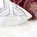 White Holiday Embroidered Velvet Throw Pillow with Insert 20x20 Set of 2