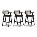 Milan - Modern Webbing Back Stool With Arms (Set of 3) by HouseOfZazla