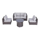 Wicker Outdoor Lounge Set With Cushions And Fire Pit by HouseOfZazla