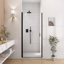24" W x 72" H Semi-Frameless Circular Pivot Shower Door in Matte Black by HouseOfZazla