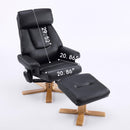 Upholstered Heated Massage 360° Swivel Accent Chair With Ottoman by HouseOfZazla