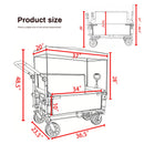 Folding Wagon Cart with Bench Seat & Canopy, 500lbs Capacity