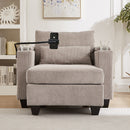 Convertible Chaise Lounge Sofa Chair With USB Ports, Cup Holders, Phone Holder And Storage by HouseOfZazla