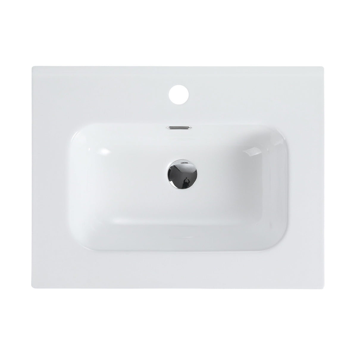 Glossy White Ceramic Integrated Sink, photo 8 of 10
