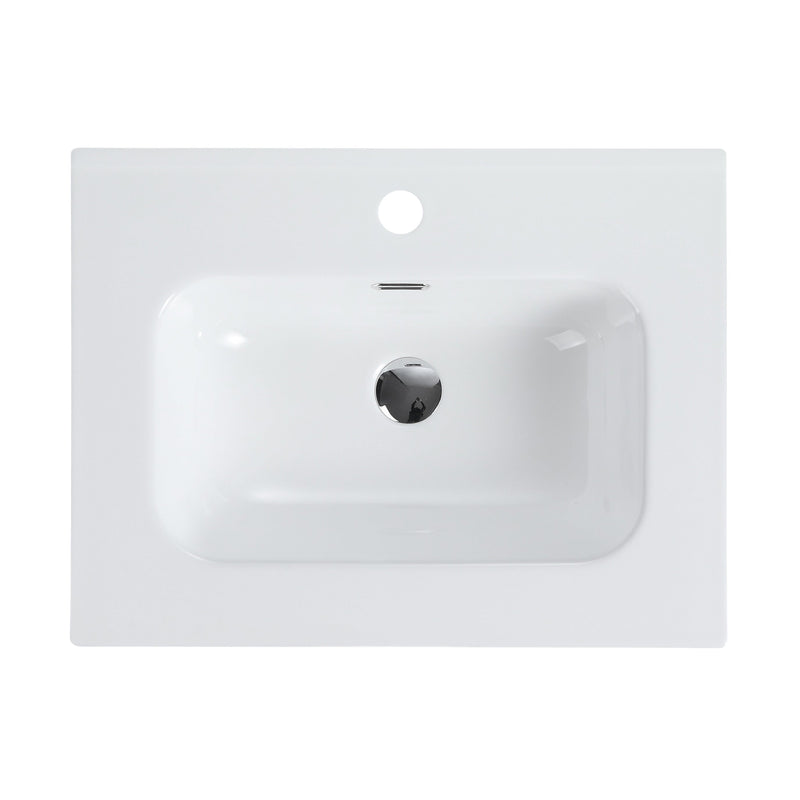Glossy White Ceramic Integrated Sink, photo 8 of 10