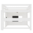 Full Size Loft Bed With Sliding Chalkboard & Bookshelf