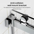 Frameless Double Sliding Shower Door In, Thick Tempered Glass, Reversible Installation by HouseOfZazla